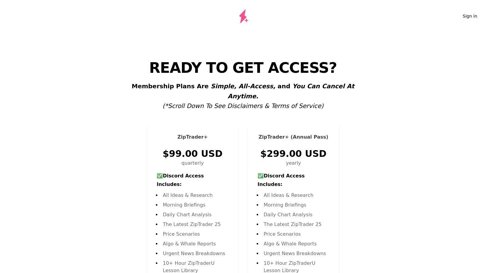 ZipTrader+ (Private Discord)